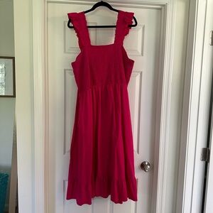 Hot Pink Smocked Tank Dress from The Drop
